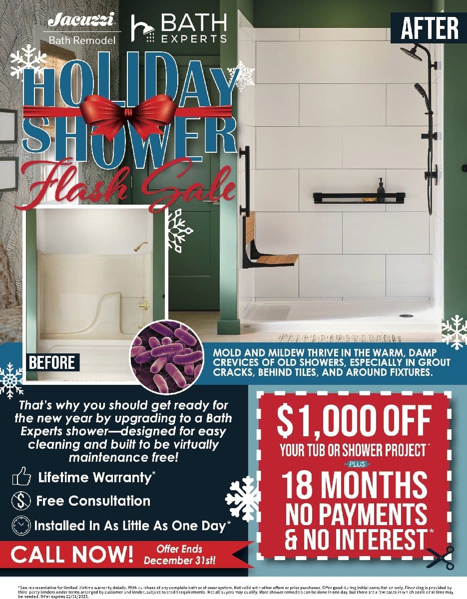 December Offer - $1000 Off Your Tub or Shower Project
