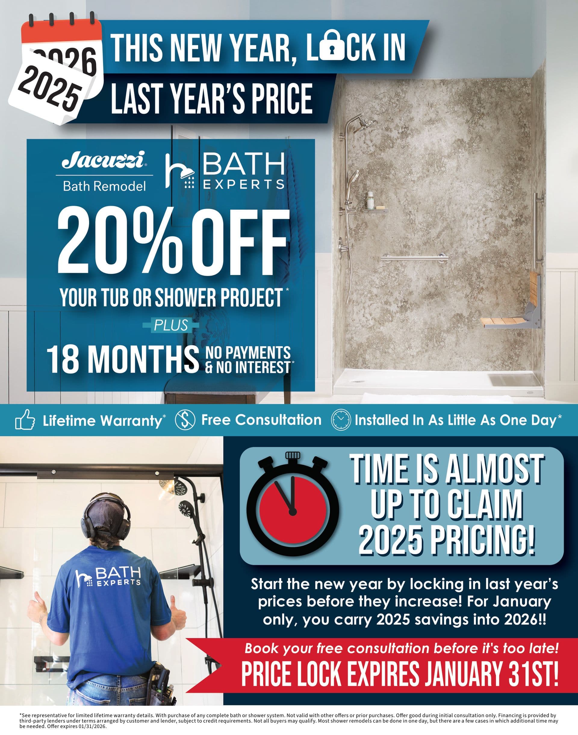 Get 20% OFF Your Tub/Shower Project