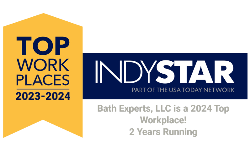 Bath Experts, LLC recognized as a 2024 Top Workplace by IndyStar for the second year in a row.